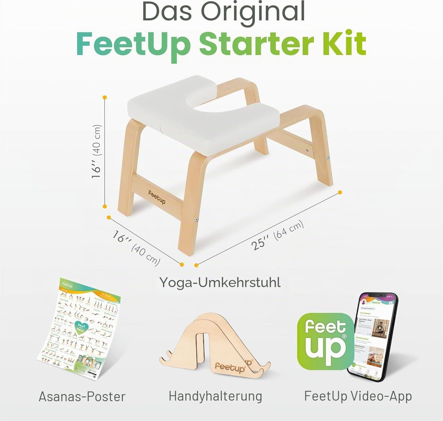 FeetUp Trainer The Original - Yoga kopfstandhocker, Yoga Inversion Bank, Simply and Safely Reverse. Get Fit Relax. Turn Your Yoga Upside Down
