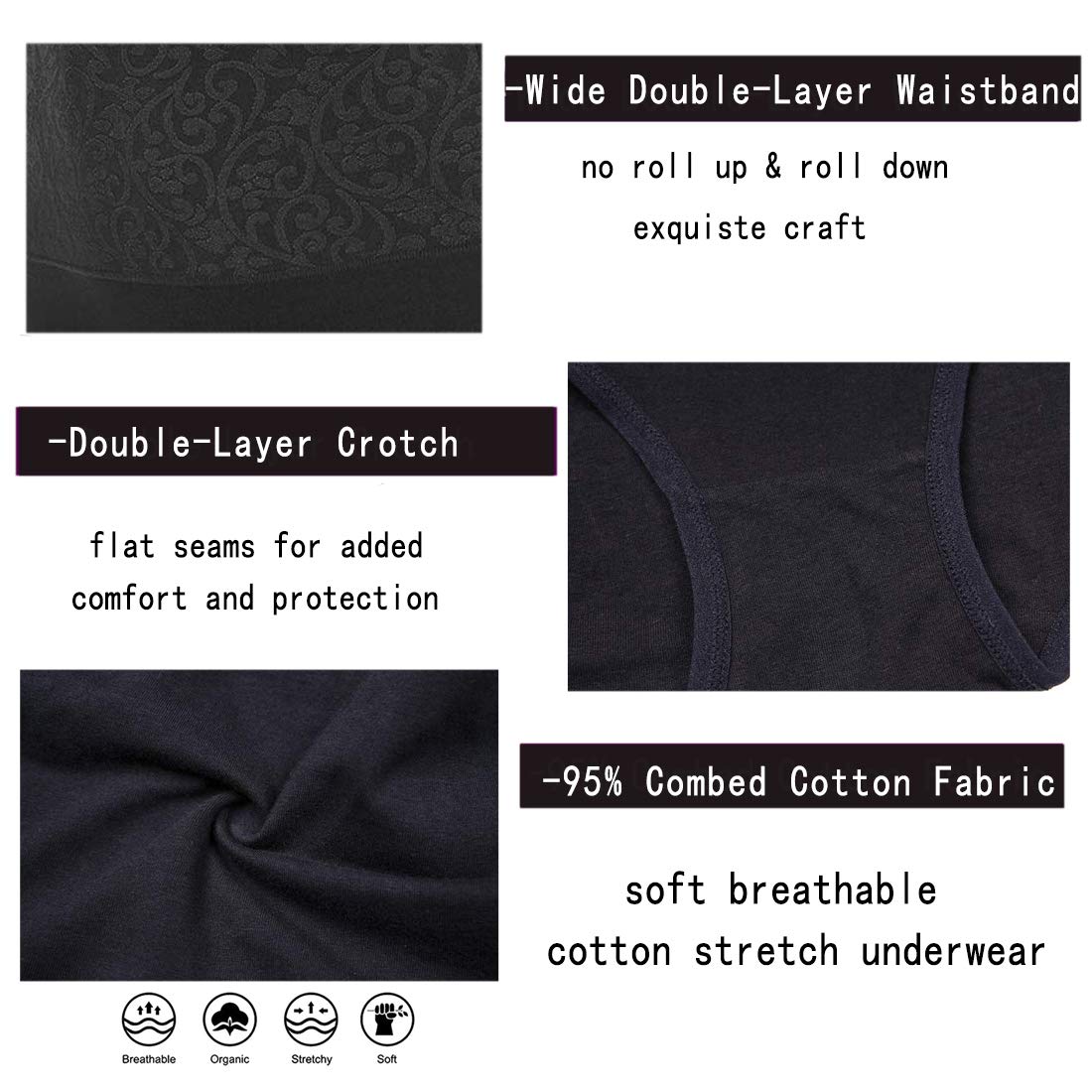 Misolin Vita Alta Slip da Donna Controllo della Pancia Mutande in Cotone Culotte