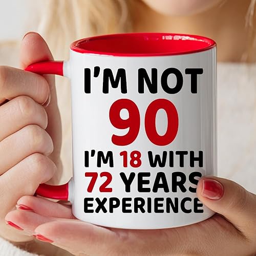 Miniatura 3 de WHIDOBE Regalos de 90 cumpleaños para hombres y mujeres  Set de regalo de cumpleaños de 1935 para mamá, papá, regalos de cumpleaños de 90 años, taza