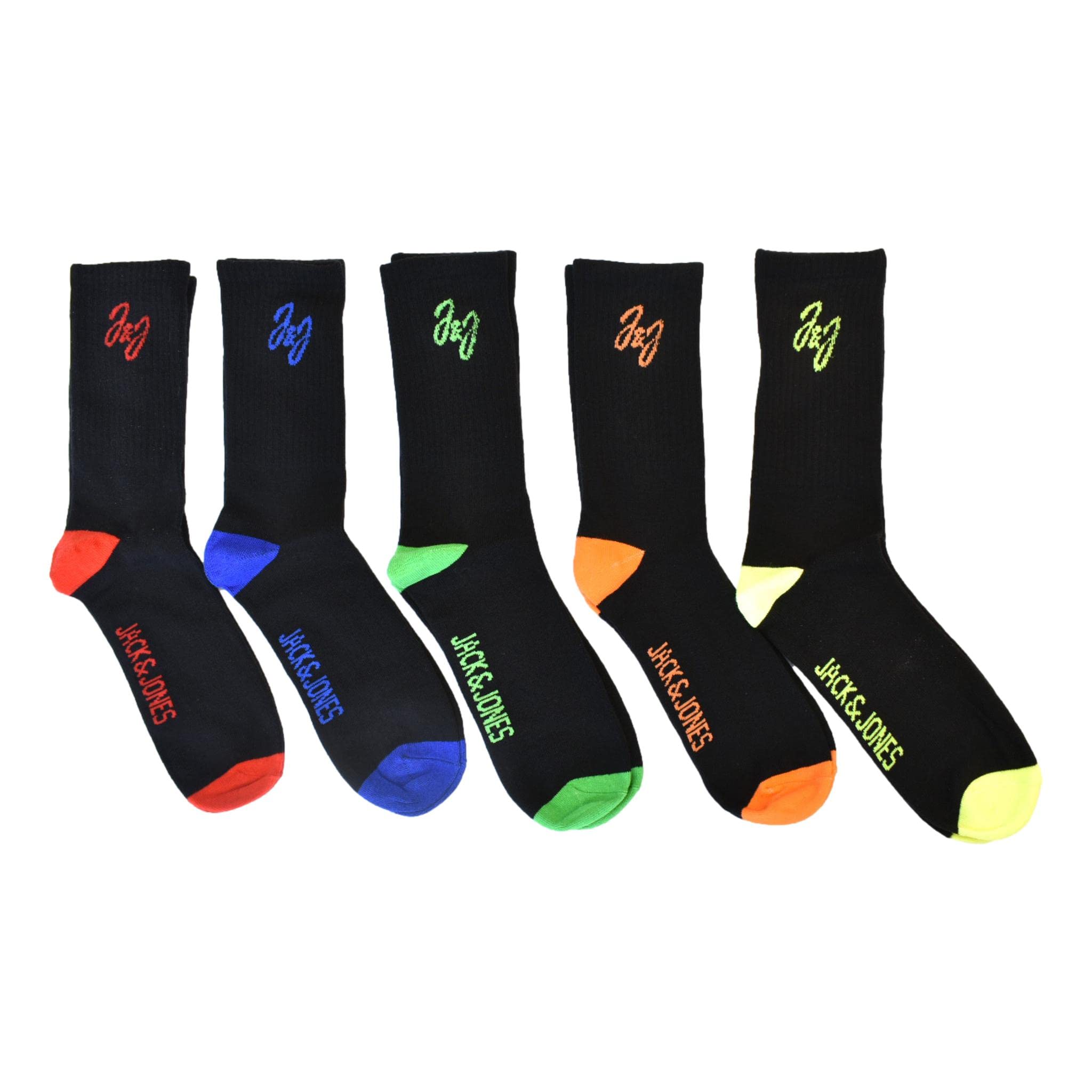 Jack & JonesPop Neon 5 Pack Socks - Black/Black