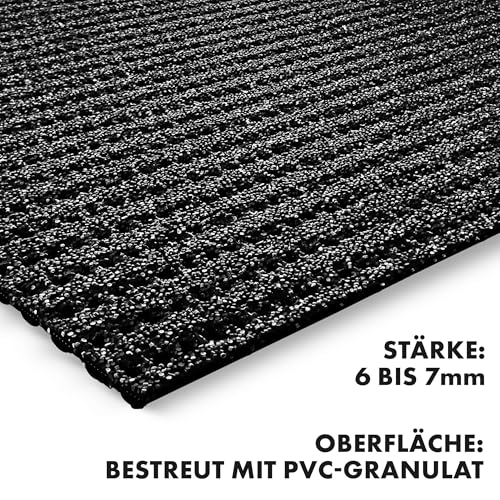 etm Sicherheitsmatte gegen Glätte - Outdoor Teppich mit Rutschfester Granulat Beschichtung - Antirutschmatte für Außenbereich - 120 cm Breite und viele Farben und Längen (1 m, anthrazit)