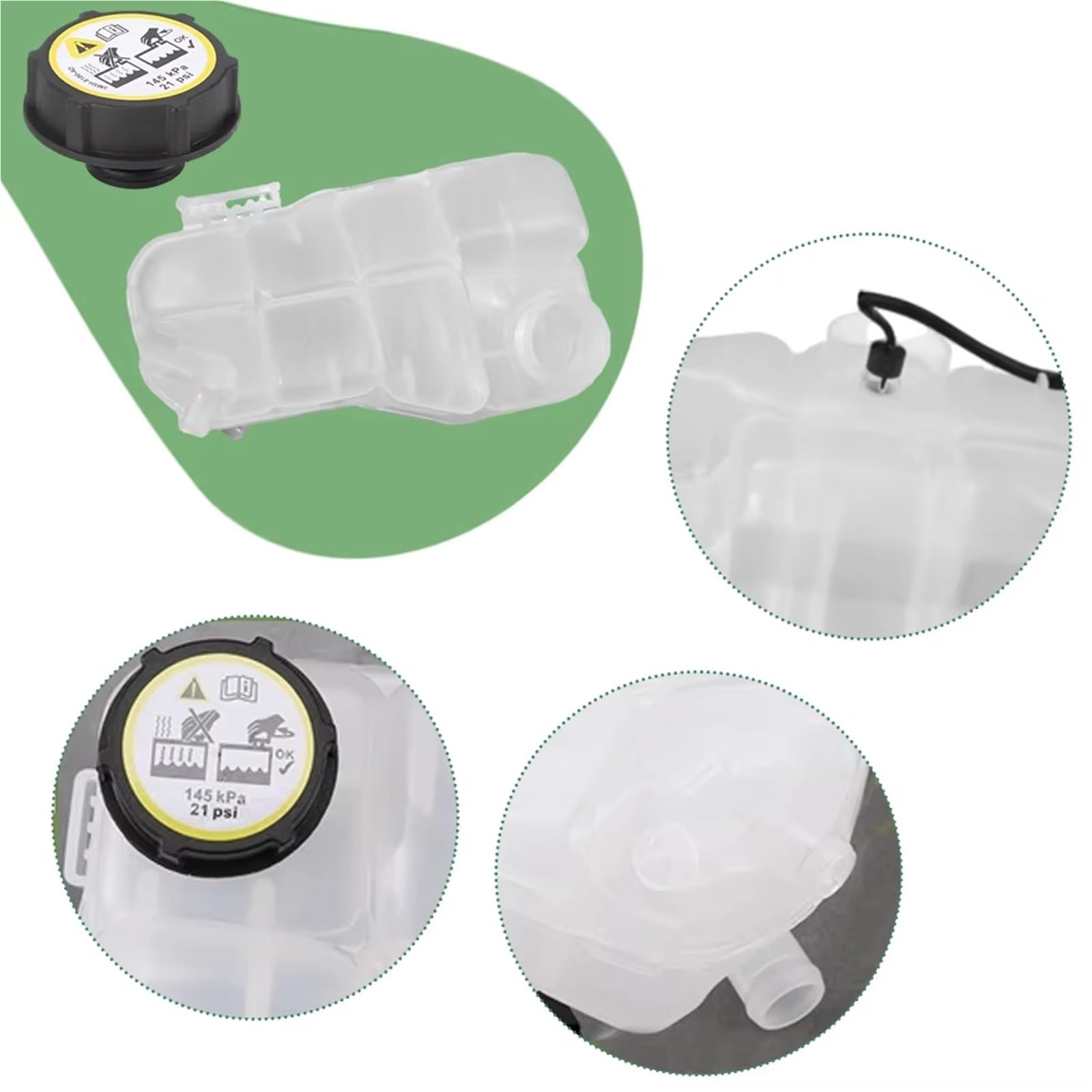 Compatible Con Volvo Para V40 1.6T 2012 2013 2014 2015 2016 2017 2018 Botella De Depósito De Desbordamiento De Refrigerante Con Tapa OEM: 17137647283