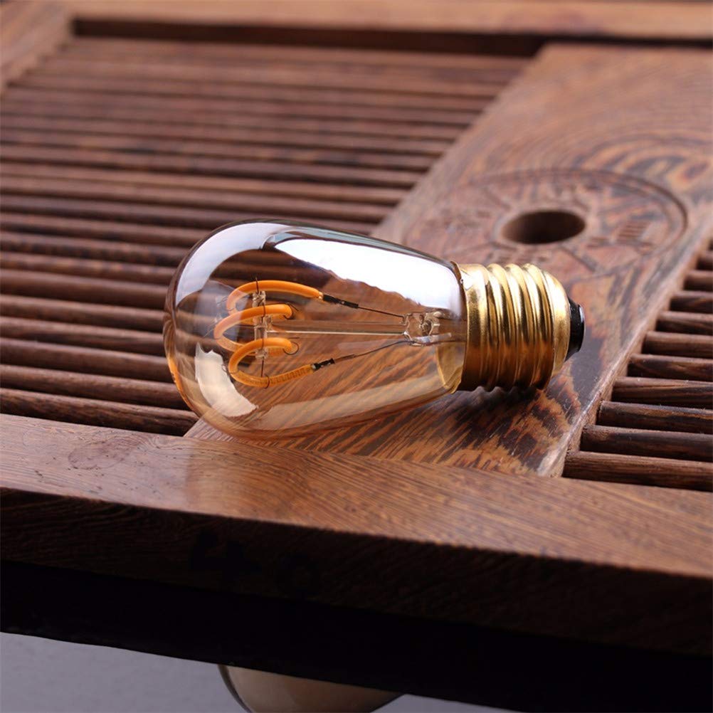 Żarówka, żarówka vintage S14, spiralna kula ze szkła E27, bursztynowa, ściemnialna, 2200 K, dekoracyjna, 30 W, odpowiednik żarówki do domu, ściemnialna, 5 szt.