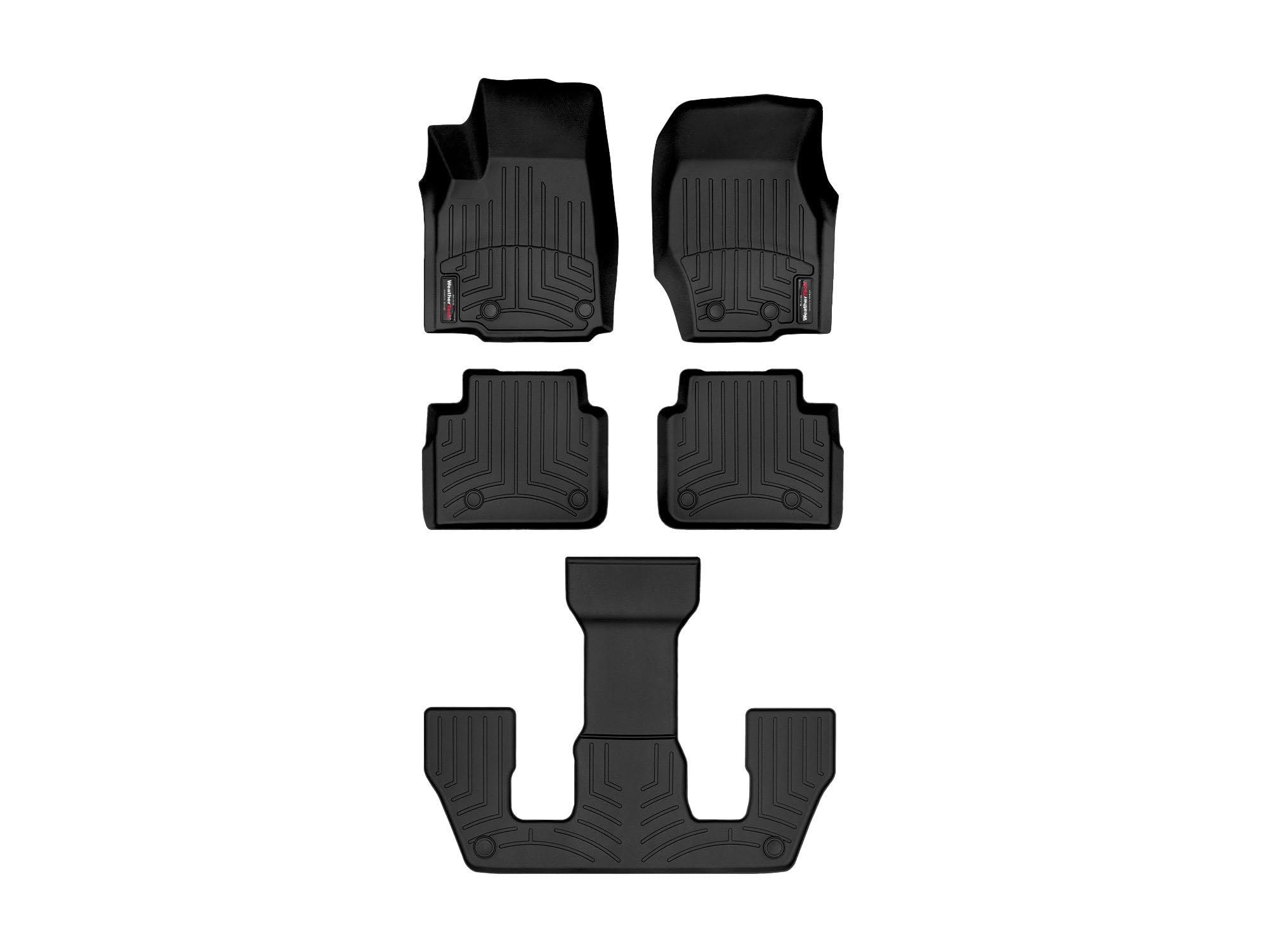 WeatherTech Custom Fit FloorLiners for Jeep Grand Cherokee L, Grand Cherokee L, Grand Cherokee L - Full Set (441696-1-2-3), Black