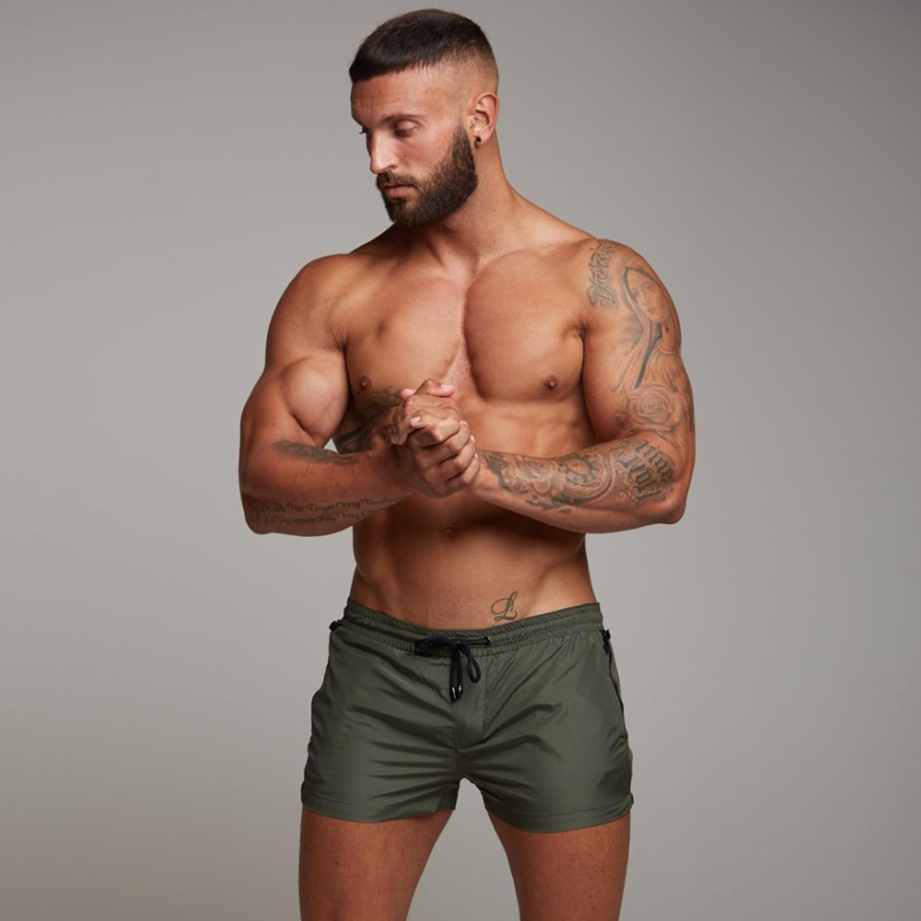 Costume Uomo Mare Costumi da Bagno Piscina Nuoto, Pantaloncini Uomo Sportivi Palestra Running Pantaloni Corti Estivi Calzoncini Corsa Surf con Tasca a Cerniera