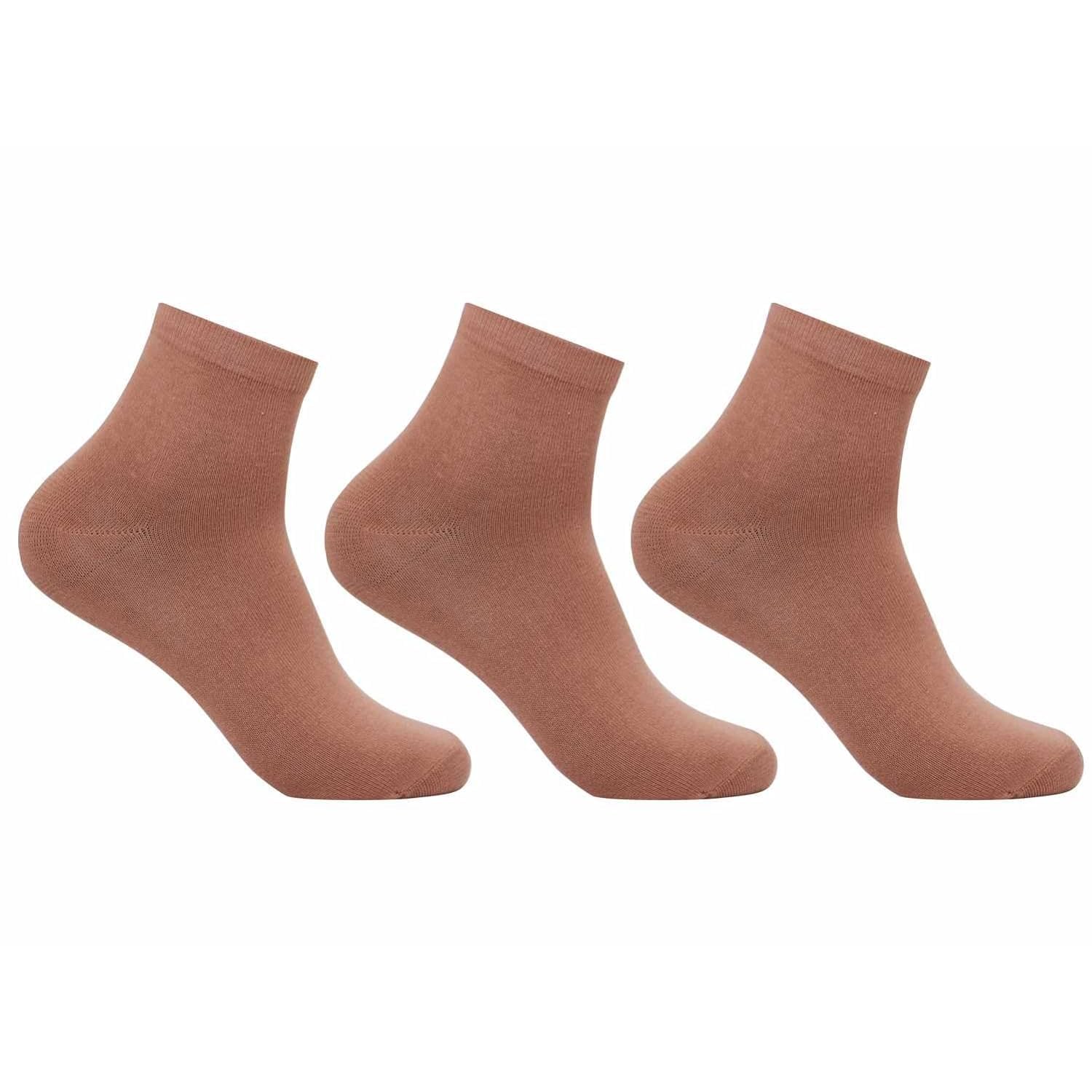 supersox Women's Ankle Length Plain Socks - Pack of 3 (Skin)-picture-18