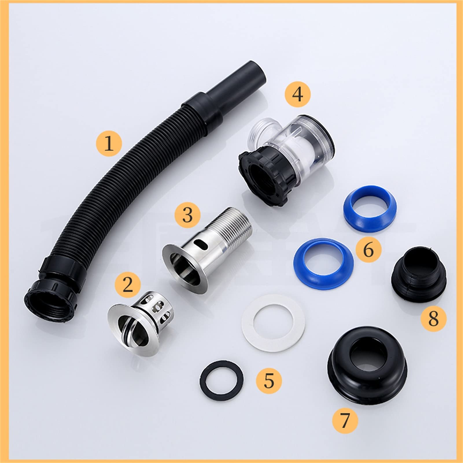 Trampa de Botella, Sellado Antiolor Antibloqueo Accesorios para fregaderos Drenaje de Pared/Suelo Universal Durable Lavabo Tubo de desagüe (Color : Negro, tamaño : B)