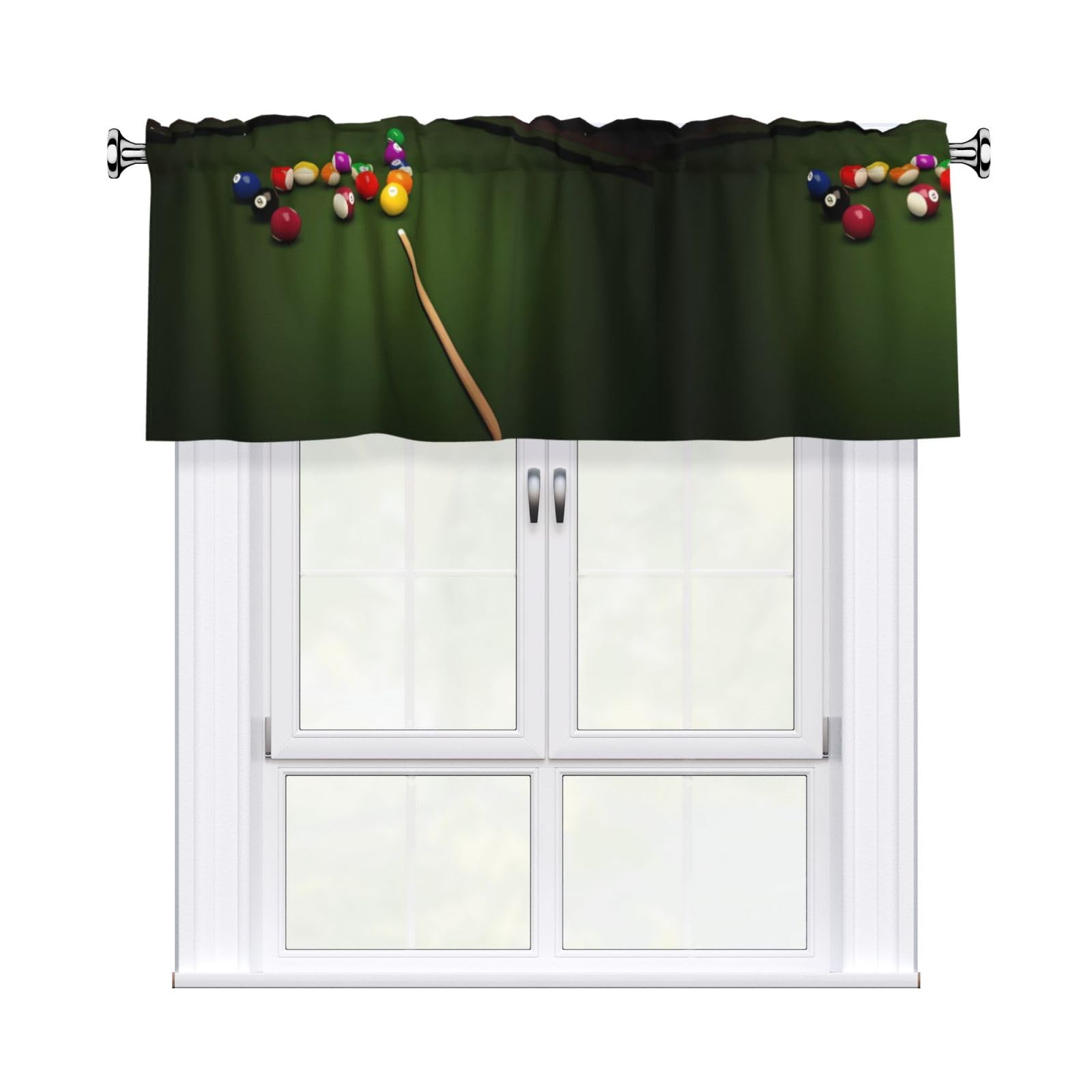 WHJSSF Billiard Prints Housewarming Gift – Peach Skin Window Valance 54x18 for a Cozy Kitchen Refresh