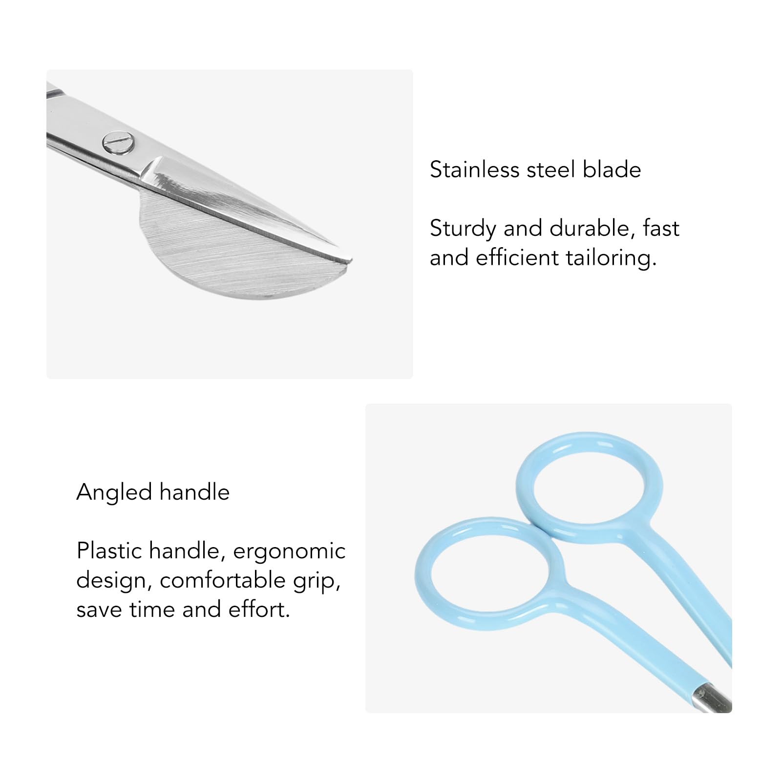 Cocoarm Duckbill Applique Scissors, 6-Inch Ergonomic Handle (Lake Blue)