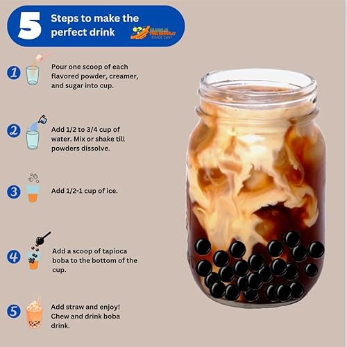 Miniatura 7 de BUBBLE TEA SUPPLY 40-45 bebidas de Boba Powder Variedad para tapioca perlas de frutas leche y té bebidas instantáneas con sabor boba de azúcar