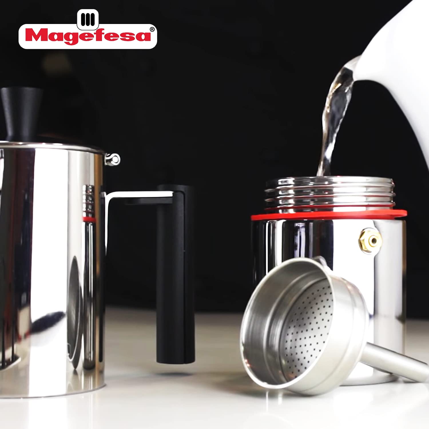 MAGEFESA Nova Capri - Cafetera Italiana de 4 Tazas, Acero Inoxidable 18/10, Para Todo Tipo de Cocina, Inducción, Limpieza Fácil, Café, Moka