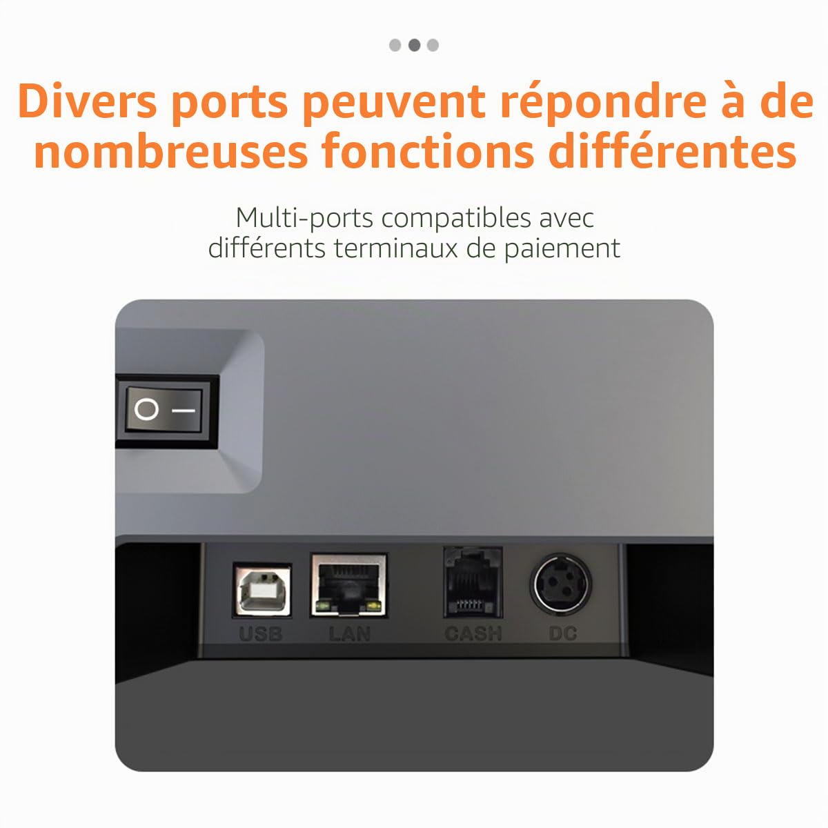 Imprimante thermique pour reçu 80 mm Cutter Automatique Restaurant Cuisine POS USB Série LAN WiFi Bluetooth Carte Bureau Prise UE Durable