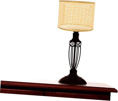 Miniatura 7 de 1 pantalla redonda de ratán natural, pantalla de mesa de ratán de malla, pantalla de lámpara de ratán para sala de estar, cocina, dormitorio (a