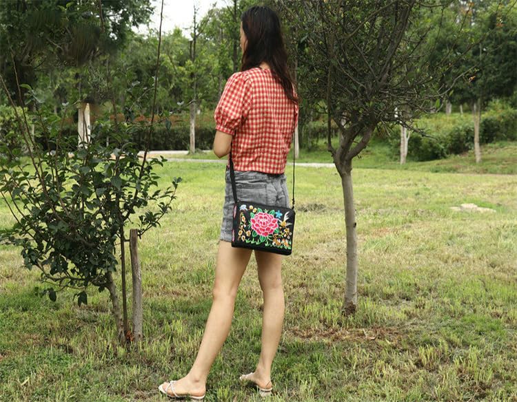 Three Layers Embroidery Bag Square Crossbody Retro Shoulder Bag for Women Suitable for Daily Outing Mother's Day Gift2