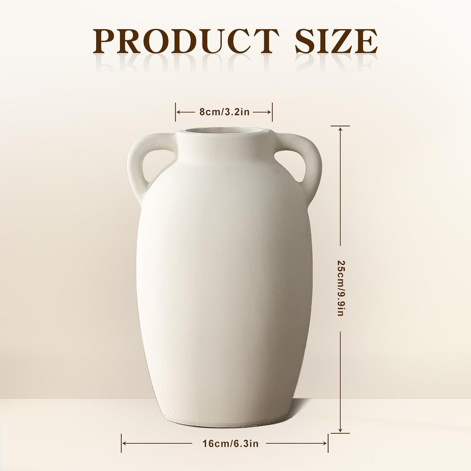 White Ceramic Vase-Boho Decorative Vase,Terracotta Tall Vases Decorative Pottery are Suitable for Decorating Living Rooms,Kitchens,and Bedrooms. - Image 3