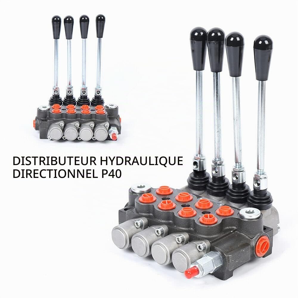 4 bobines 3600psi P40 hydroplisches pneumatiques Einstellbar 60L/min bobine commande directionnelle hydraulique Valve