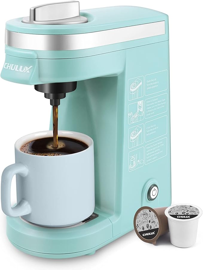CHULUX Single Serve 12 Ounce Coffee Brewer,One Button Operation with