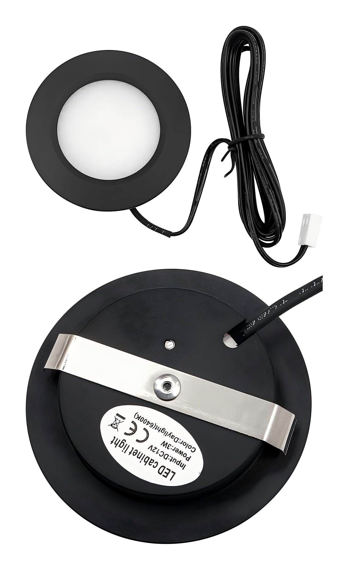 12V LED-Leuchten für Wohnmobile, Boote und Anhänger - Warmweiß 2800K, 300 Lumen, 3W, dimmbare Niedervolt-Mini-Einbauleuchten Schwarz - 6er-Pack