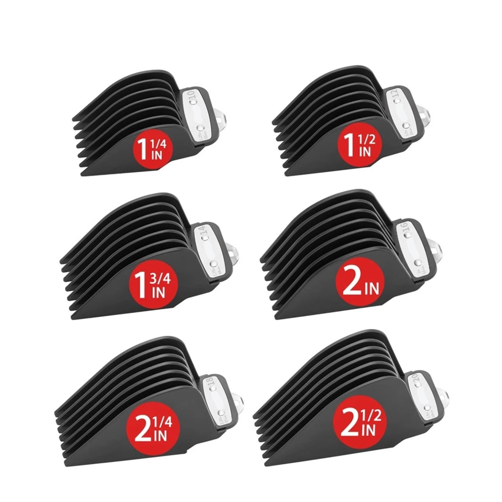 Peines Guía Cortapelos De 6 Tamaños, Compatibles Con WAHL, Con Clip De Metal