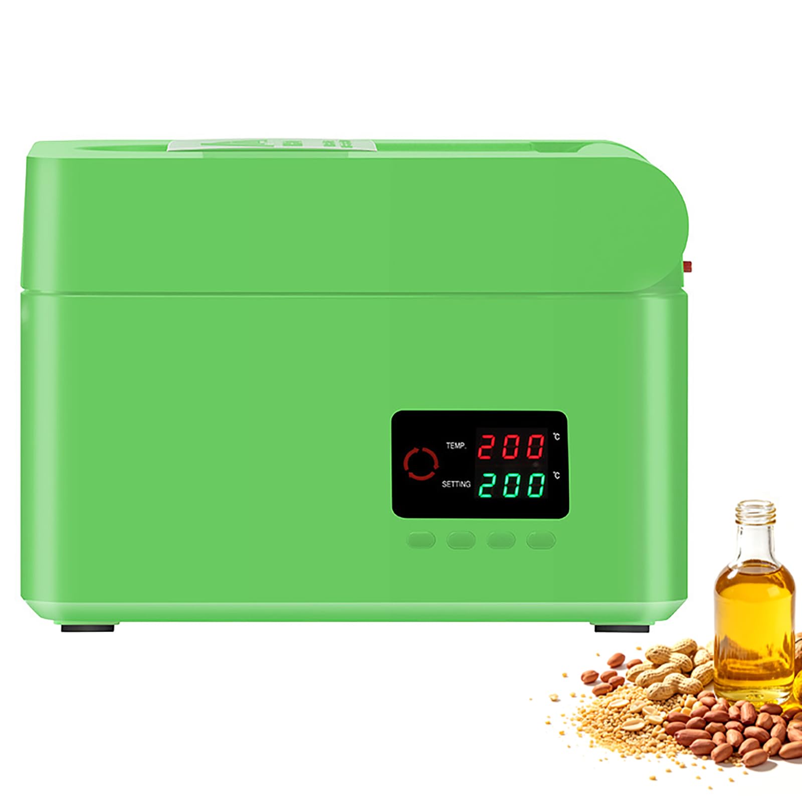 Eoweiot Smart Cold and Hot Oil Extractor, 820W Automatic Oil Press Machine, 4-6kg/h Capacity, Temperature Range 40-230°C, for Olive (Green)