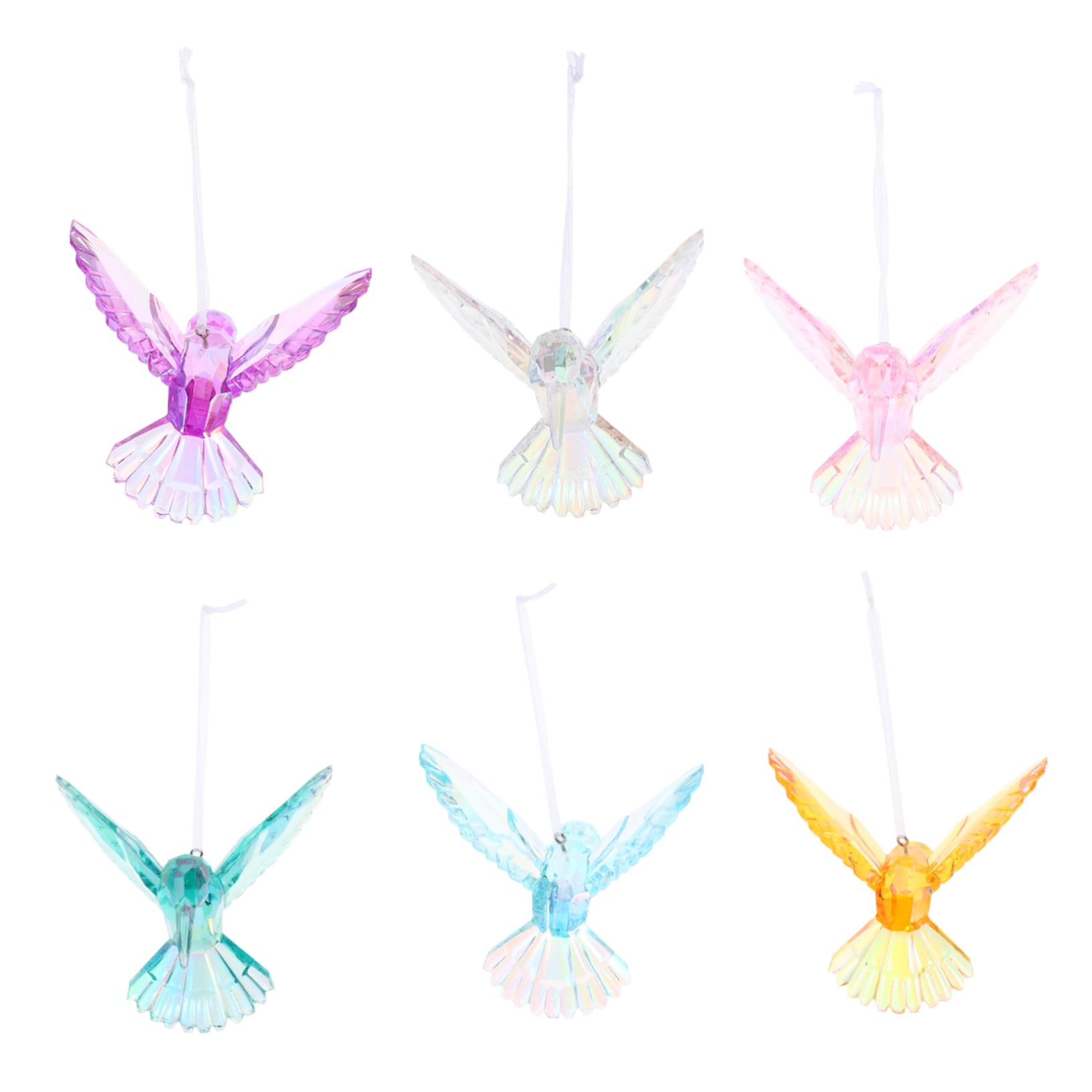 TOPBATHY Pz ciondolo di cristallo ornamenti pendenti colorati colibrì ornamento acrilico da appendere ornamento di colibrì pavone di uccelli decorazioni di uccelli