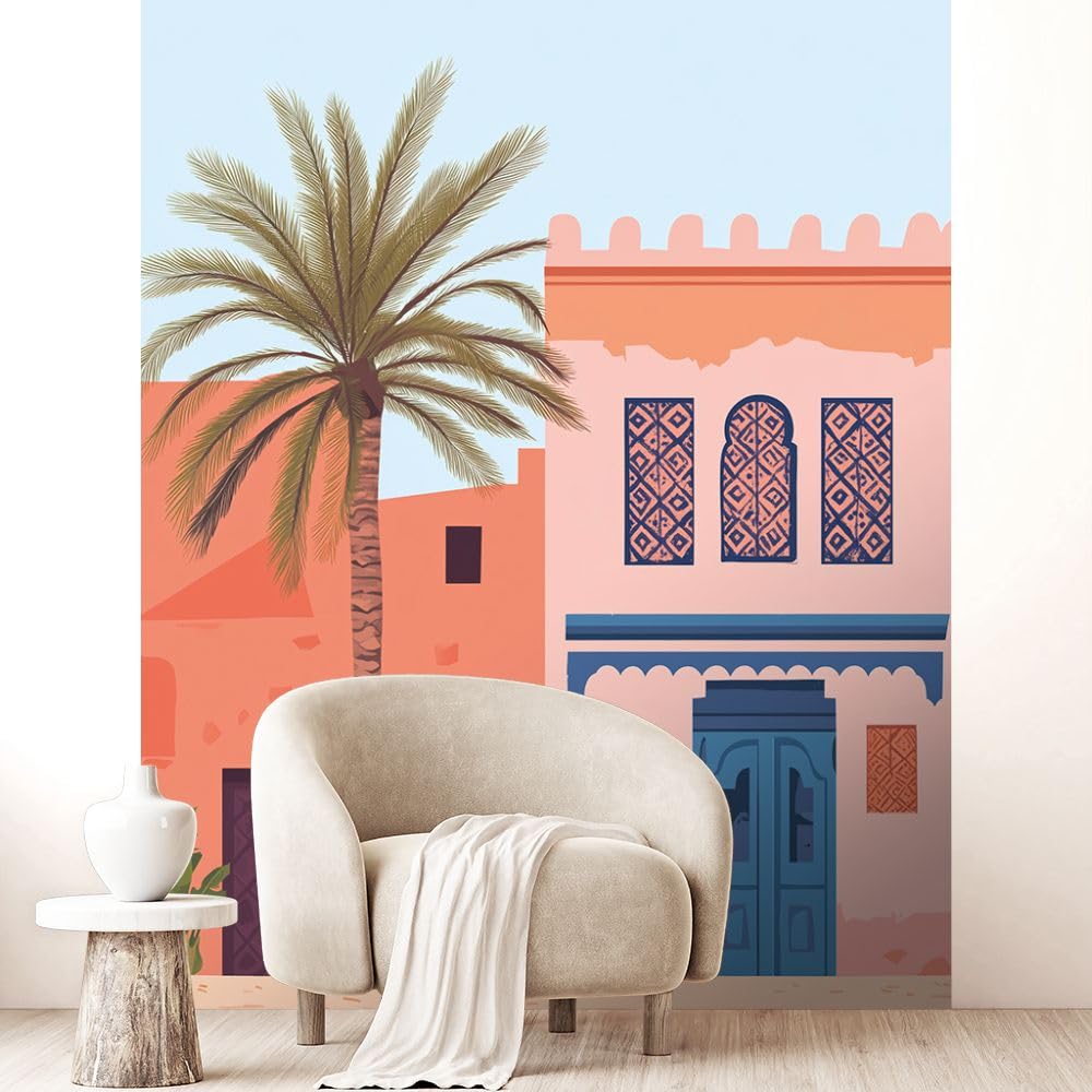 Papier peint pré-encollé coloré pour décoration murale de salon
