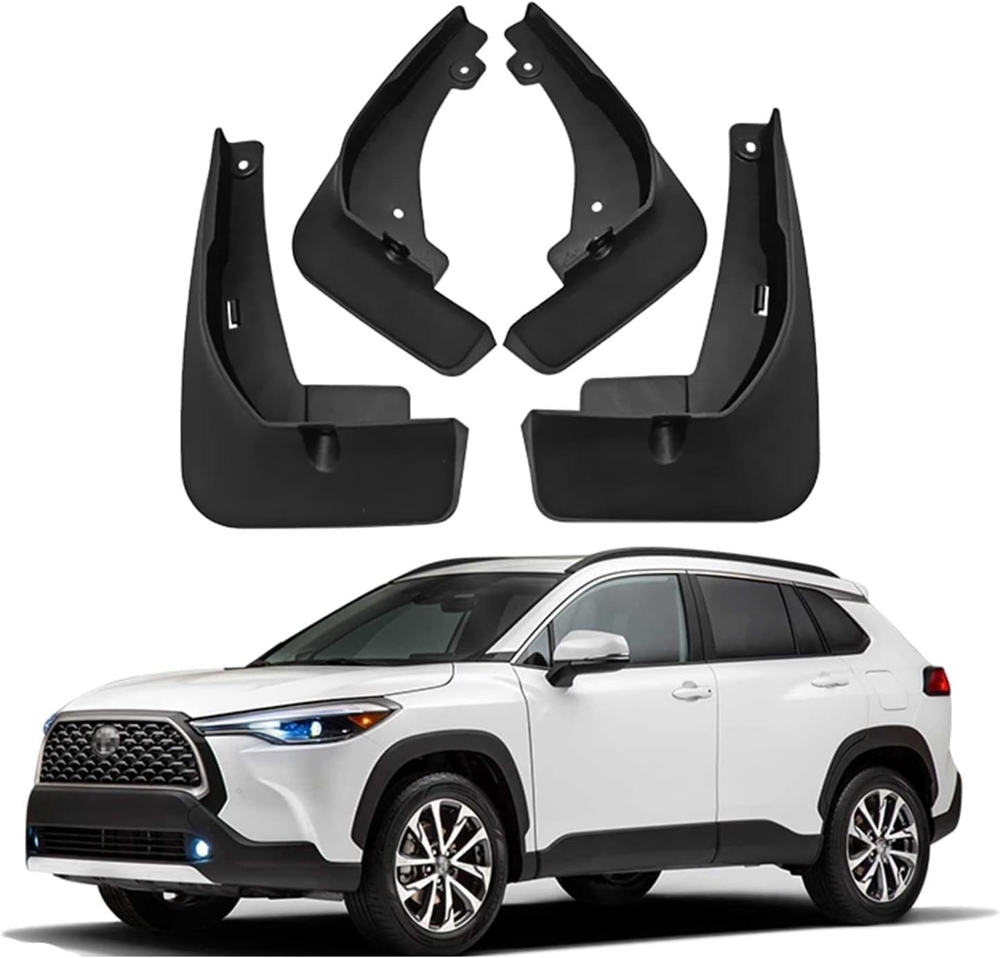 Rscbb Normal 4 Pcs Car Mud Flaps Splash Guards For Toyota Corolla Cross 2020-2023, Easy Installation Mudguards Front Rear Mud Flaps Splashproof Waterproof Car Accessories