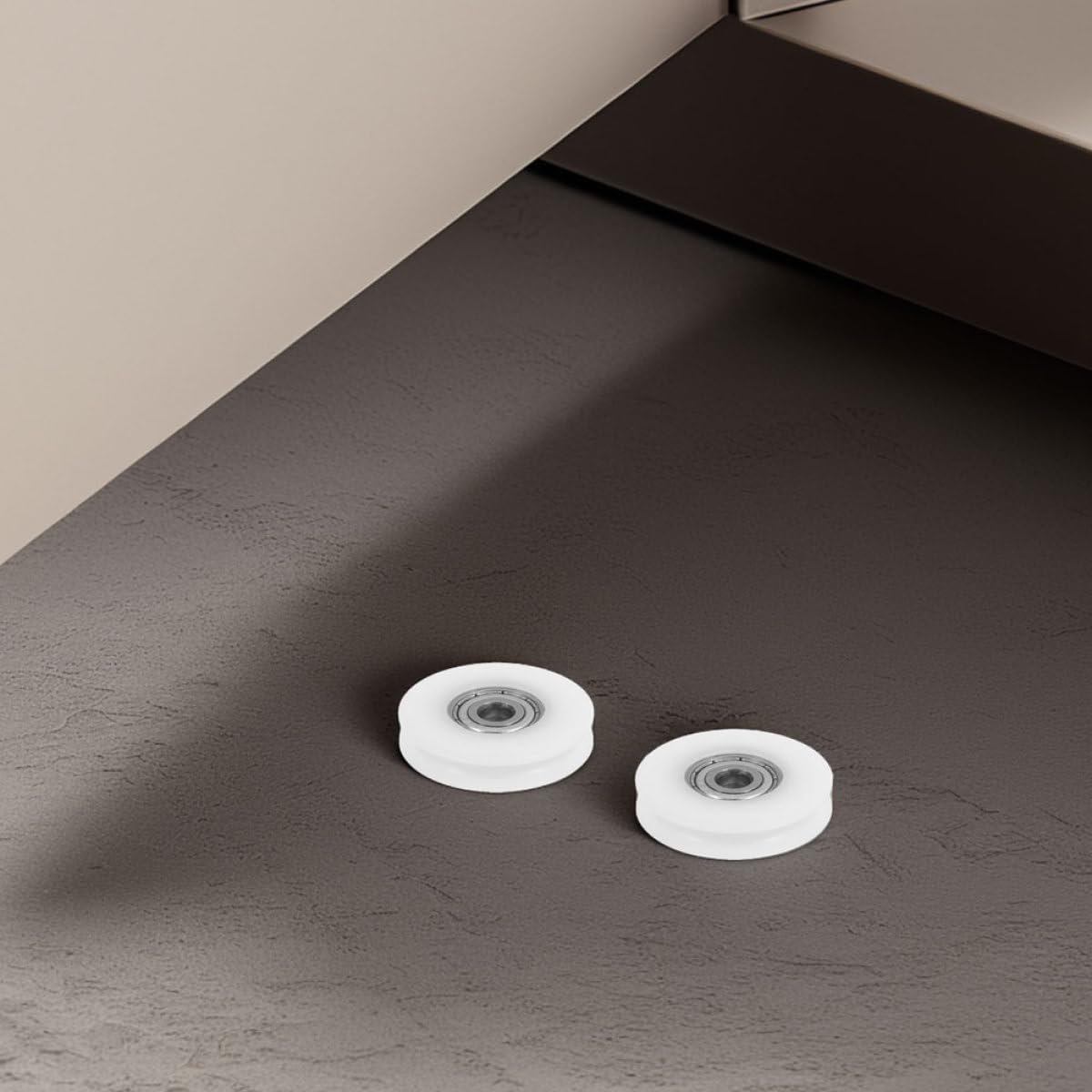 Healeved Lot de 8 Poulies à Gorge en U 5x30x6 Mm avec Roulements à Billes Intégrés, Galets de Guidage en Nylon Résistants, pour Portes Coulissantes et Rails Domestiques, Quincaillerie