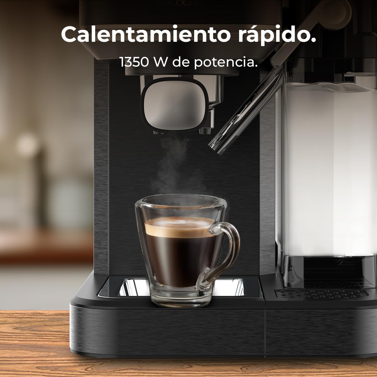 Cecotec Ekspresy do kawy Cafelizzia ColdBrew Latte Półautomatyczne ekspresy do kawy 1350 W, 20 barów, ColdBrew, kolorowy ekran dotykowy, zbiornik na wodę 1,2 l i 1000 ml mleka, podgrzewacze, podwójne