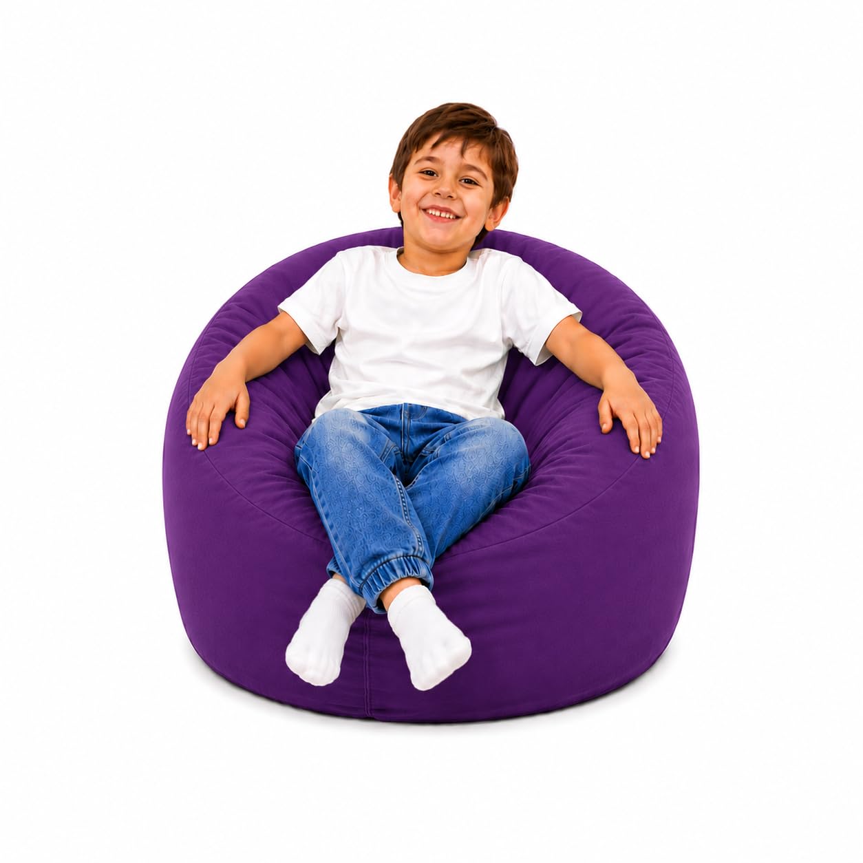 MaxiBean Large Bean Bag Chair for Kids and Children - Gaming BeanBag Cushion with Filling Beans Included, Perfect for Living Room, Bedroom, Garden Room, and Outdoor Use Weather Resistant- Violet — image 1