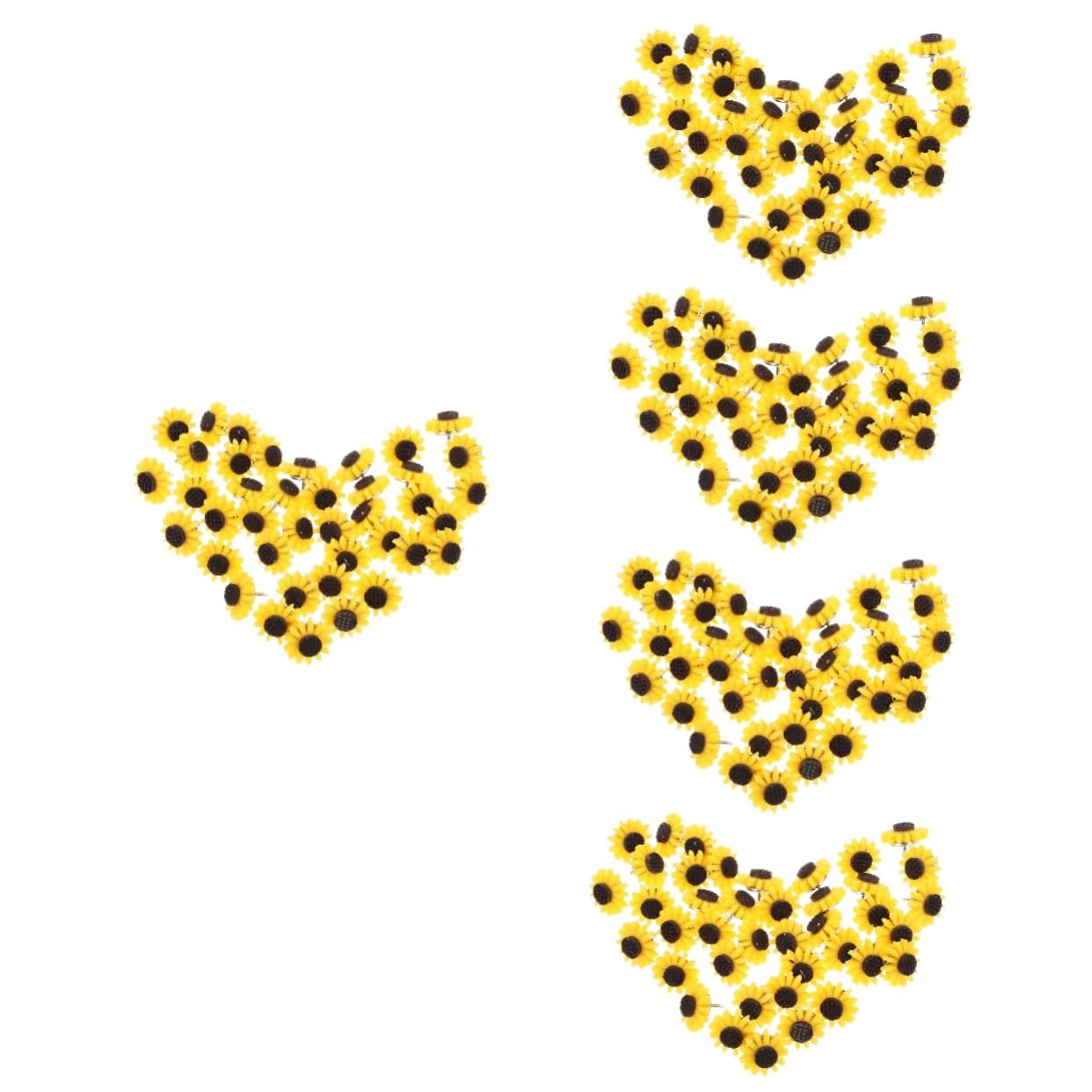 Zerodeko 5 Sätze Sonnenblumen-reißzwecke Reißzwecken Für Wandbehänge Heftet Und Drückt Planke Pastell Bulletin Dekorative Thumbtacks Cork Board Tacks Daumenstift Metall Gelb 40 Stück * 5