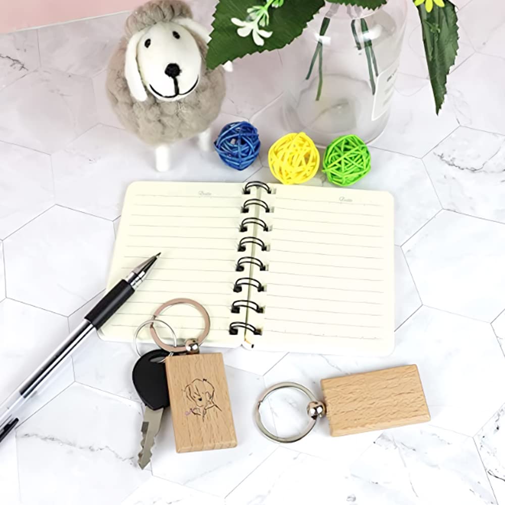 24 stuks blanco houten sleutelhangers doe-het-zelf sleutelhanger schilderen decoratie geschenken