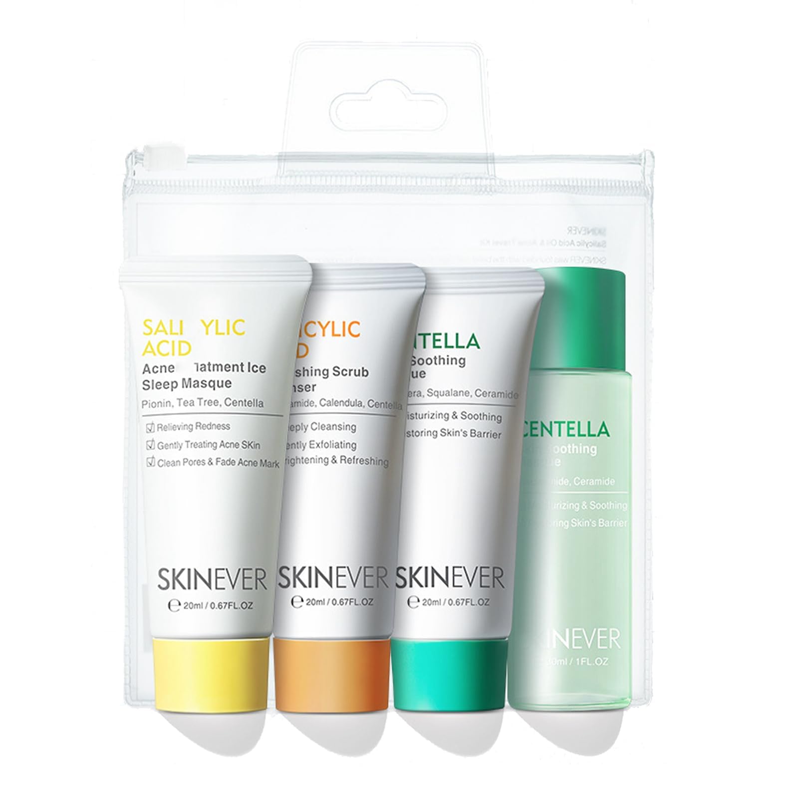 NALACAL Skincare Set for Anti Blemish, Travel-Size Acne Skin Care Routine Kit, Skin Care Sets&Kits, Cleanser, Musk, Toner, Acne masque, Acne Remove Oil Control Facial Kit, For Acne Prone Skin