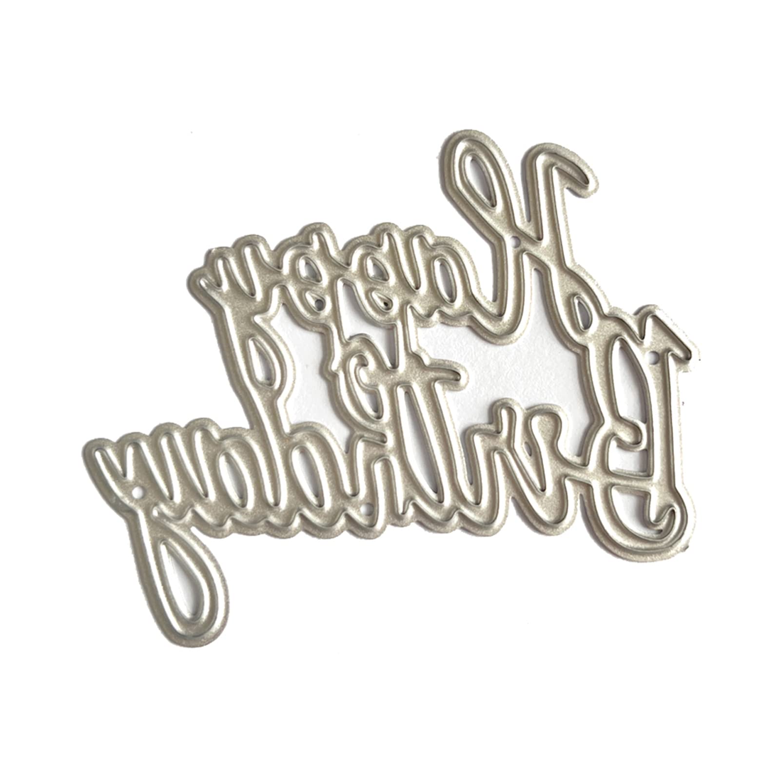 LiRRvb Metal Die Cuts Happy Birthday Embossing Stencil Cutting Dies for Card Making Scrapbooking Paper Craft Template Mold Scrapbooking Stencils