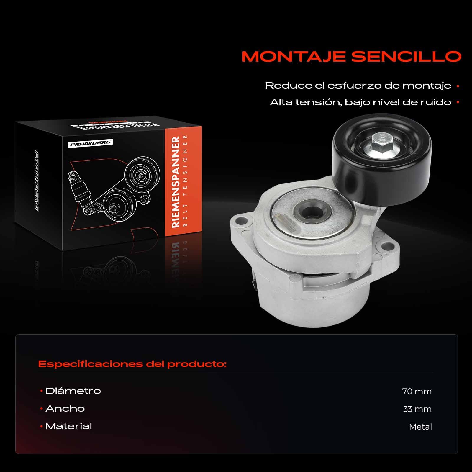 Frankberg Polea guía de rodillos Compatible con FR-V BE 2.2i-CTDi 2005-2009 Replace# VKM63010,T39102
