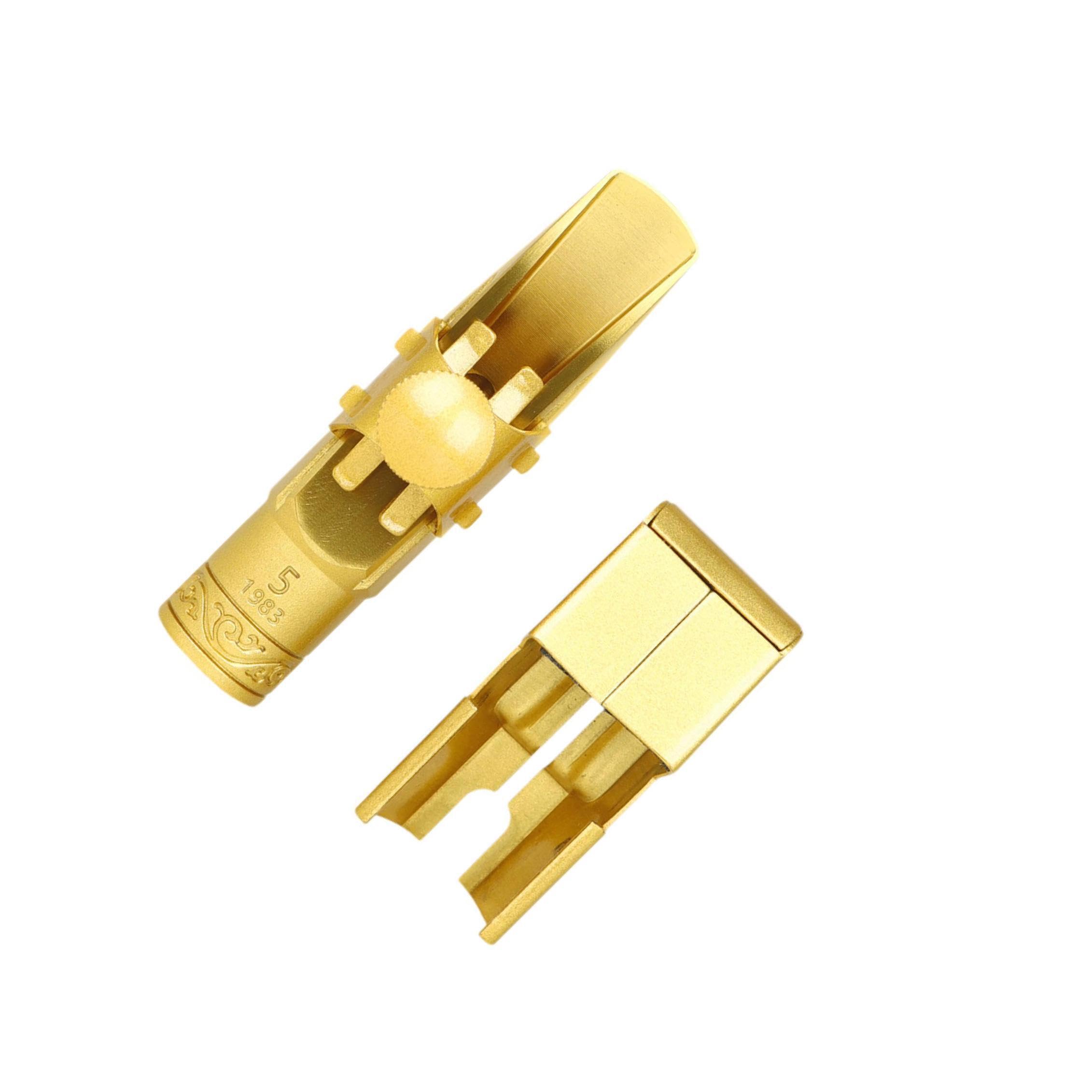 Boquilla de saxofón profesional chapada en oro, diseñada para | que buscan claridad de sonido y boquillas para saxofones altos con parches de ligadura.