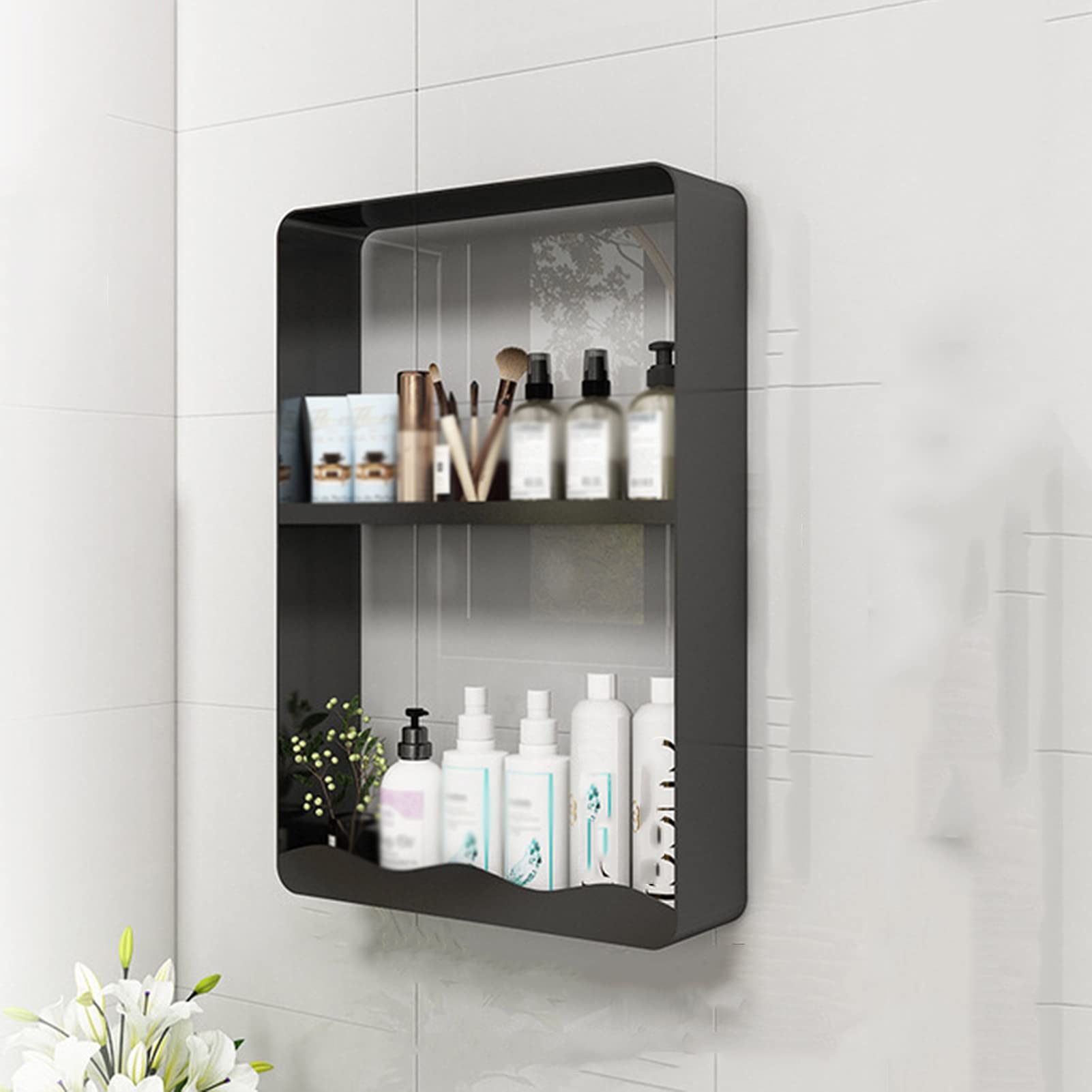 WuDLi Shower Caddy Shelf Wall Mounted No Drilling Bathroom Shelf Stainless Steel Multi-Layer Shower Storage Rack for Bathroom