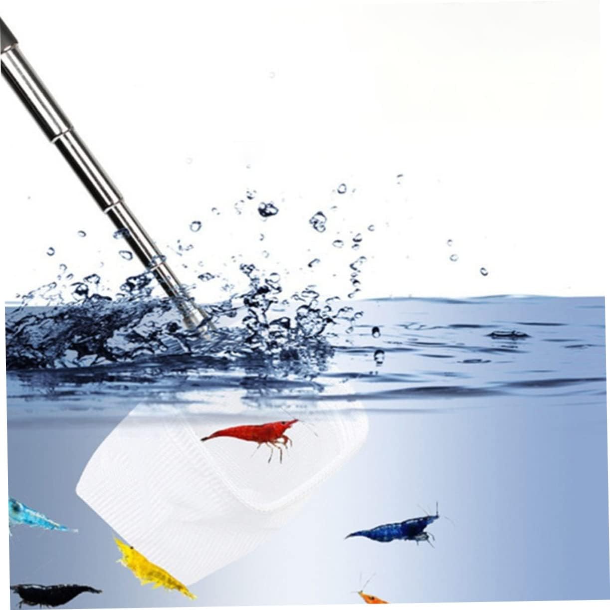 Yardwe Extendable Fish Net Retractable Telescopic Rod for Safe Fish and Shrimp Catching Portable Design with