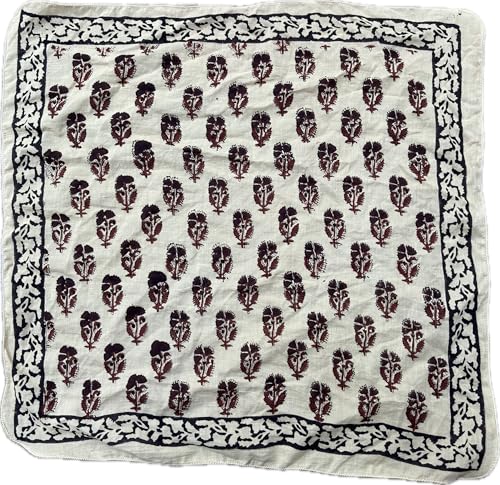 100% Organic Cotton Bandana For Women - Cotton Bandana Scarf - High-Quality Kerchiefs for Men and Women - Handmade Unique Boho Chic Cotton Hand Block Bandanas For Men And Women