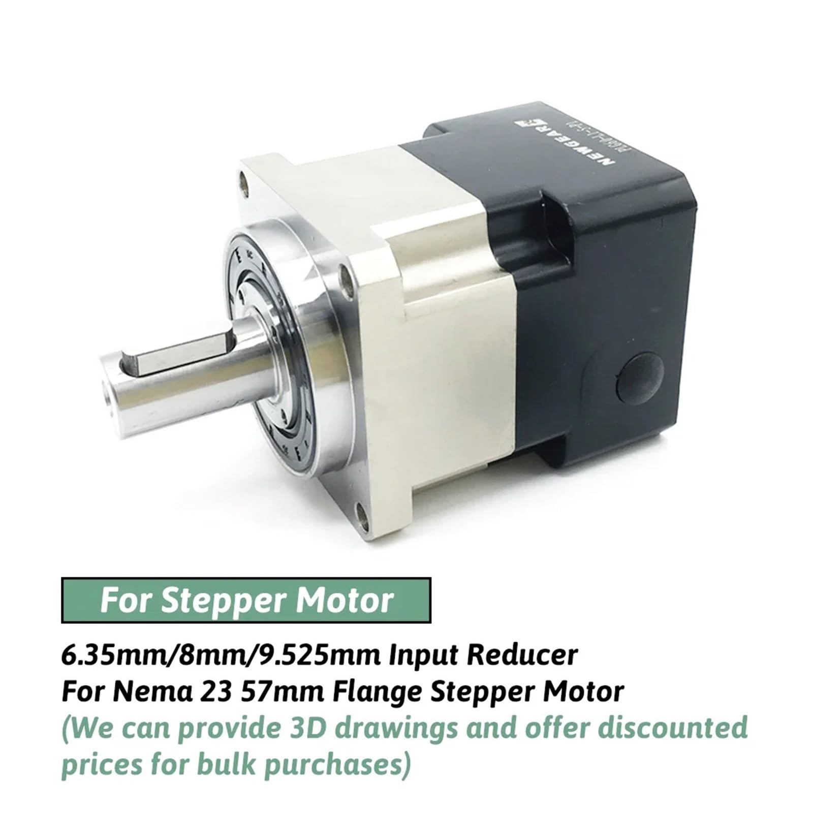 Planetary Reducer Nema23 Motor Planetary Gearbox Helical Gear Reducer Step-Down Gearbox 200W/400W/600W 60 Flange Servo Motor Speed Reducer(Ratio 25 to 1,8 Input for Step)