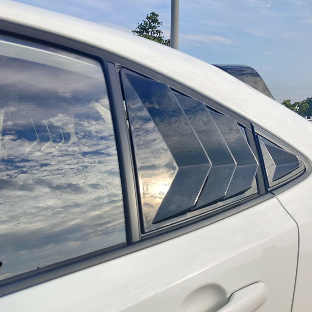 2PCS Rear Side Window Louvers Compatible with Toyota Corolla 2020-2022 Air Vent Scoop Sun Shade Shutter Auto Exterior Decoration Trim Accessories (Gloss Black)