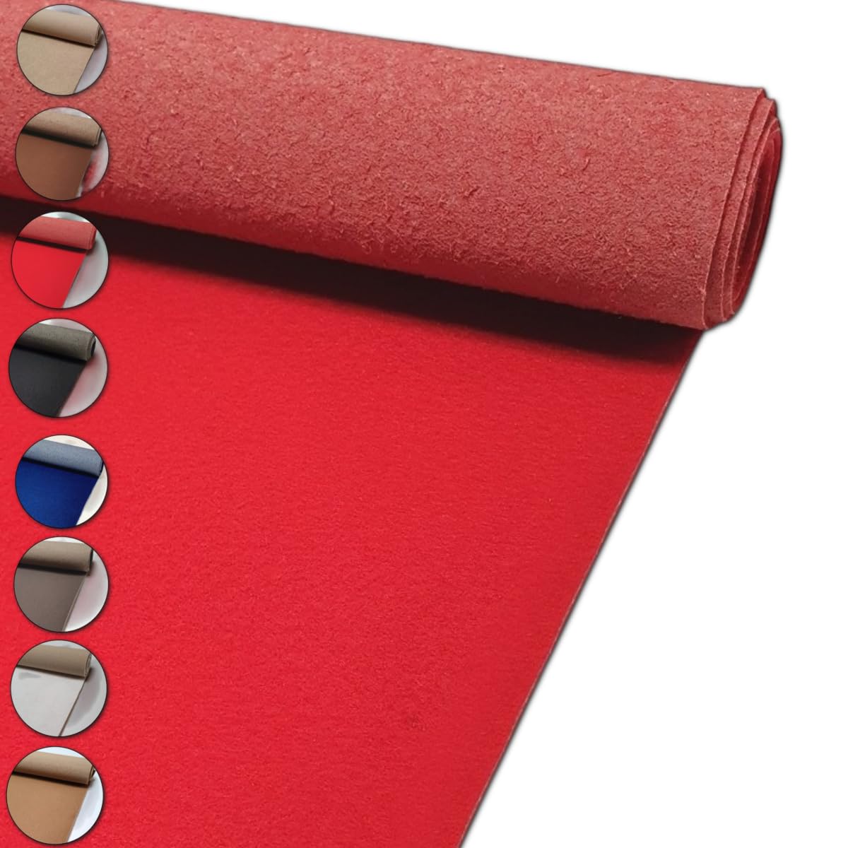 MadeInNature Moquette per Eventi Riutilizzabile e Robusta, Moquette per Esposizione e Stand Classificata Anti-Fuoco, Larghezza 2 metri, Colore e Lunghezza a scelta (Rosso, Lunghezza 300cm)