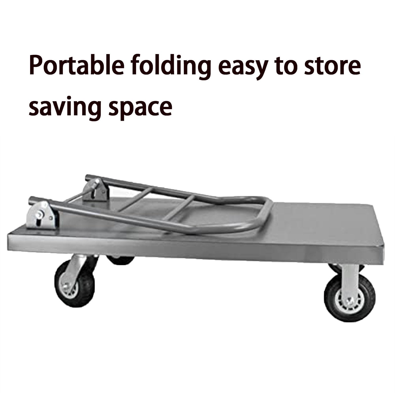 Carrello Piattaforma Piatta Ruote Ammortizzate Portatile Pieghevole per carichi Pesanti Industriale a Spinta per Un Facile Trasporto/Sollevamento Pesante 1000 kg