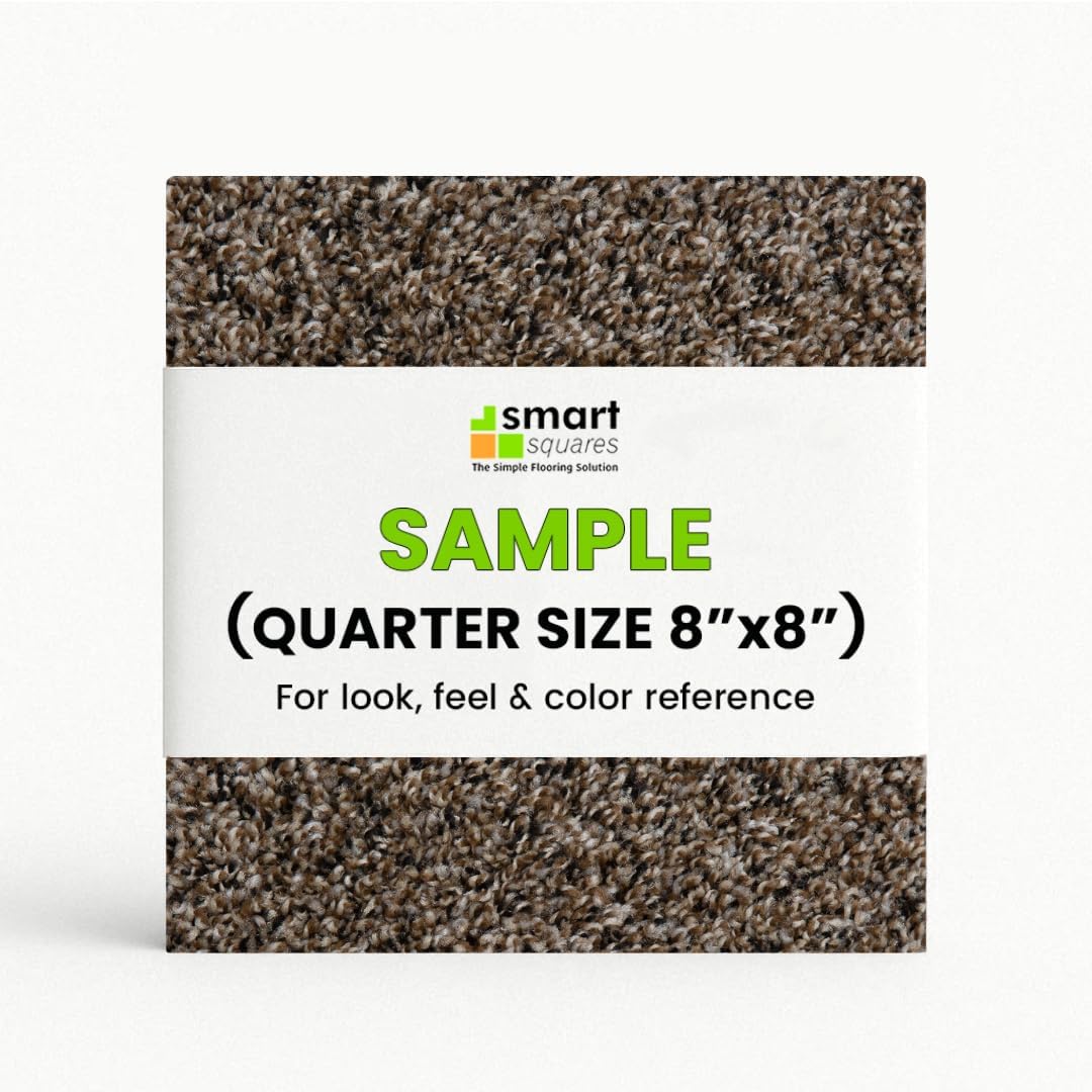 Smart Squares The Simple Flooring Solution 383 Rustic Charm Smart Squares In A Snap Premium Plush Carpet Tiles, Made In Usa – 8X8 Peel And Stick Floor Tiles With Attached Padding – Seamless Diy Carpet Squares (22.5 Sq Ft, Sample, )