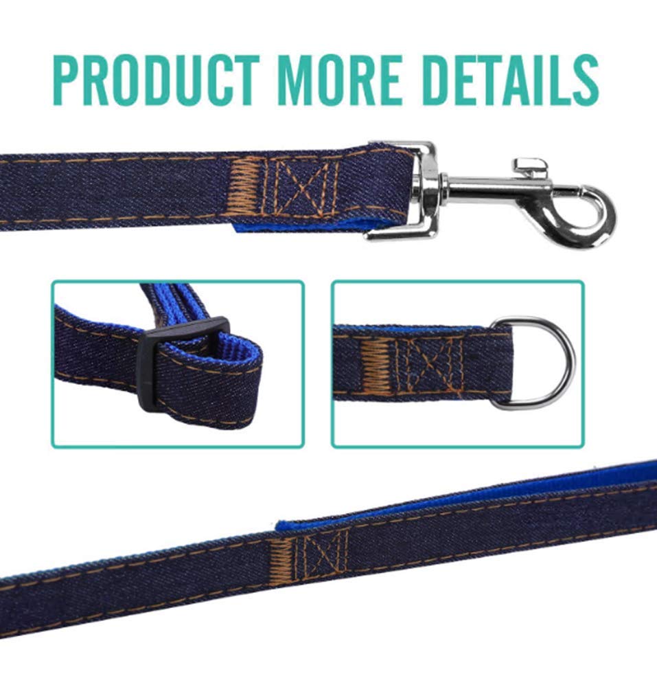 Robuste Hundeleine & Halsband-Set Mit Weichem Handgriff – Verstellbar, Reflektierend Für Mittelgroße & Große Hunde (1,5 M, Blau, Größe L)