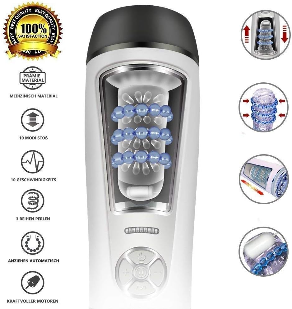 Male Automatic Penetrator Piston Cup Sucking 280 Times/Min and 360° Rotating Electronic Massage Cup Great Gift Relax Body Training Play Sleeve