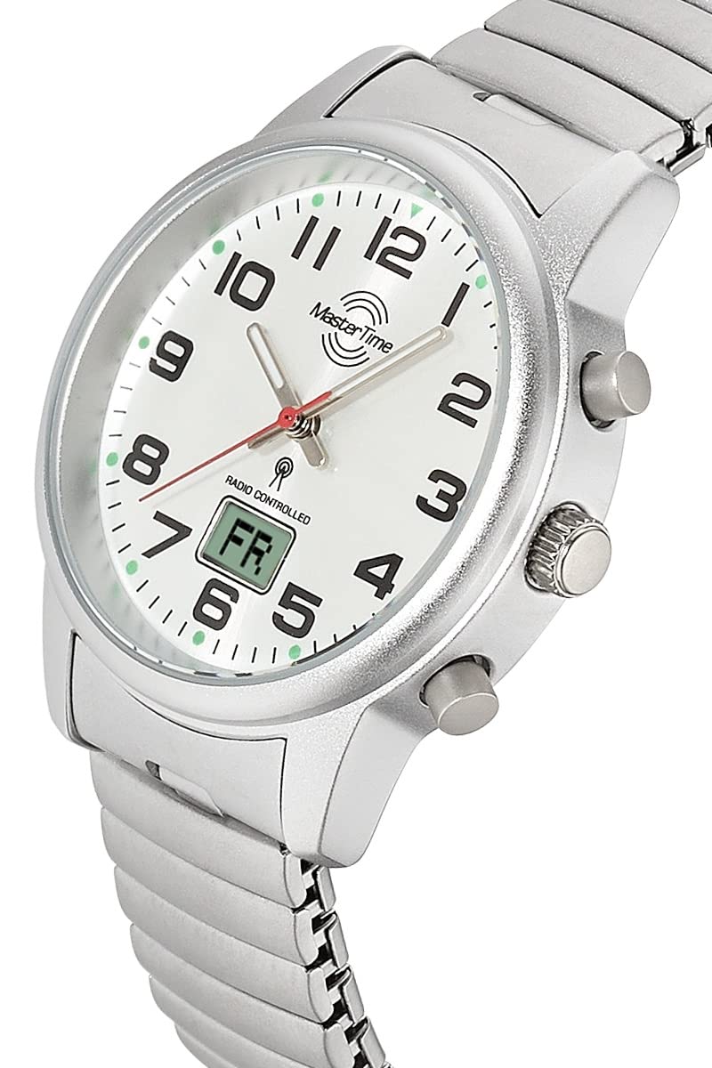 Master Time Funk Quarz Damen Uhr Analog-Digital mit Edelstahl Zugband Armband MTLA-10820-42M