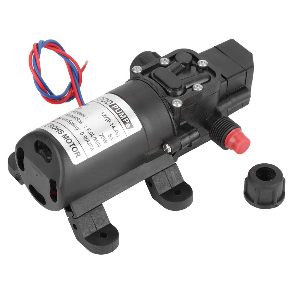 Bomba autocebante de 12V y 70W con presión de 0,9Mpa y caudal de 6L/Min