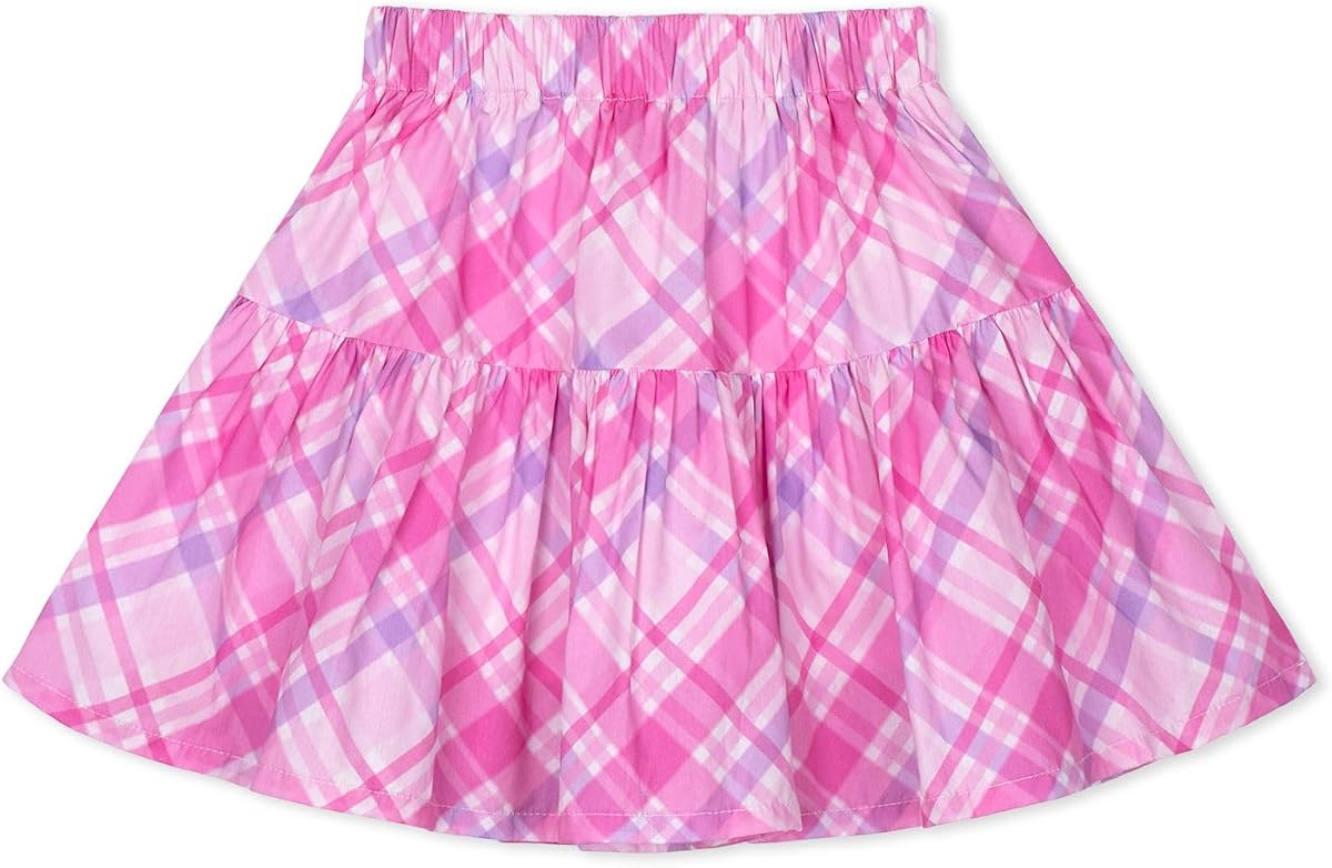 Girls and Toddlers Skirts Floral & Plaid Mini Skirt with Built-in Shorts