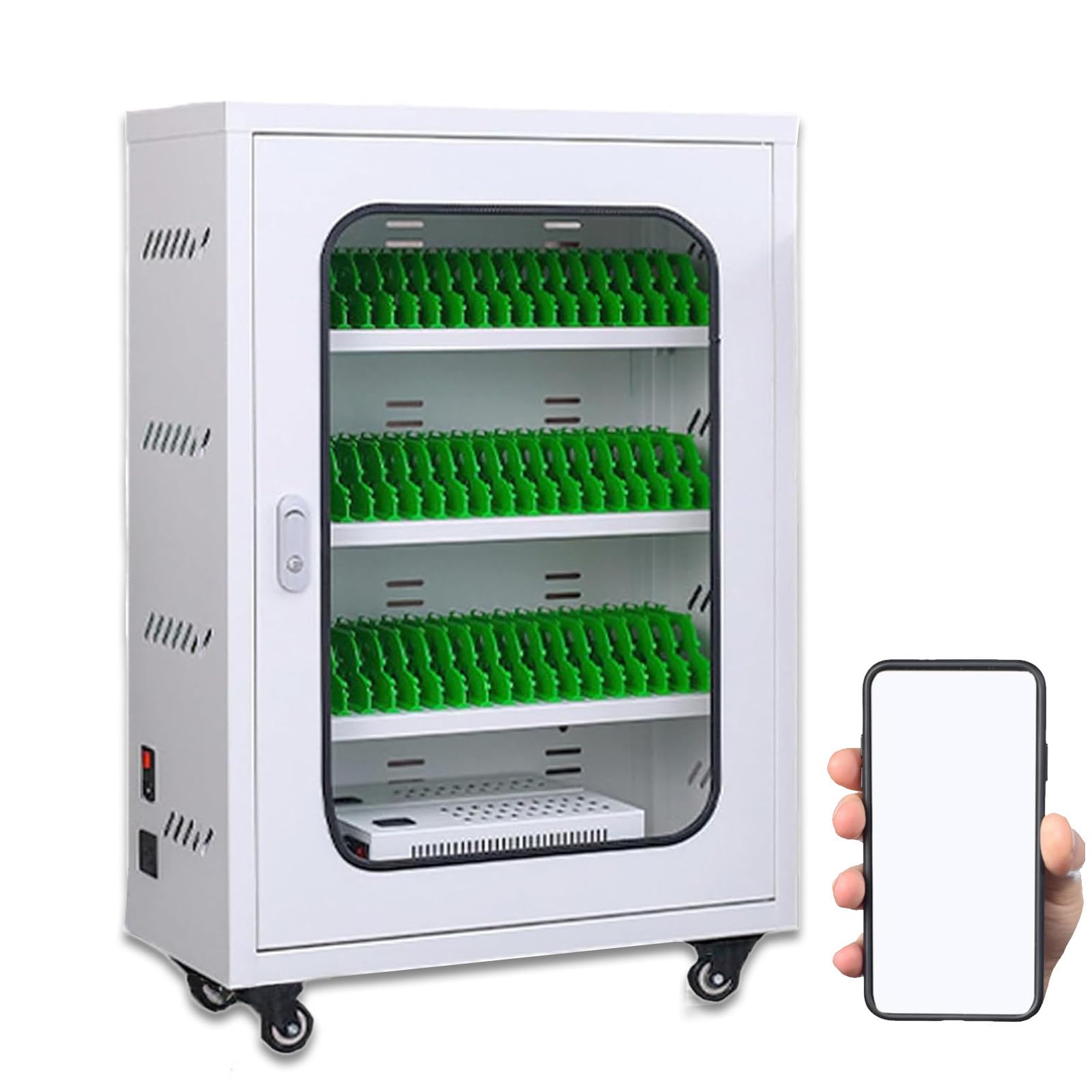 GTHTUHFD Rechargeable Mobile Phone Charging Station With Universal Wheels And Usb Ports For Multiple Devices,50slots